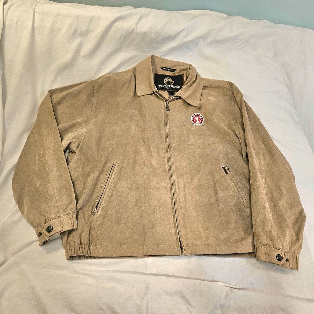 PGA Champions Tour Full Zip WEATHERPROOF Golf Jacket Mens Size XXL 2XL Tan